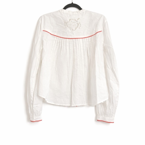 NWT!!  Beautiful Free People Frankie Ivory White Eyelet Blouse 100% Cotton - Picture 3 of 8